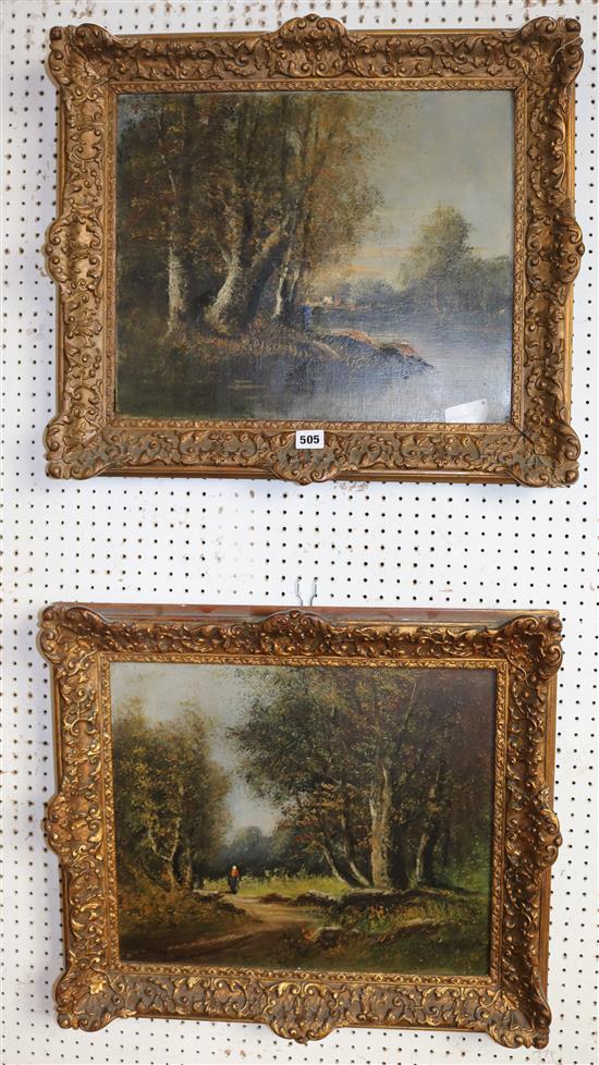 L Henry - pair oil landscapes